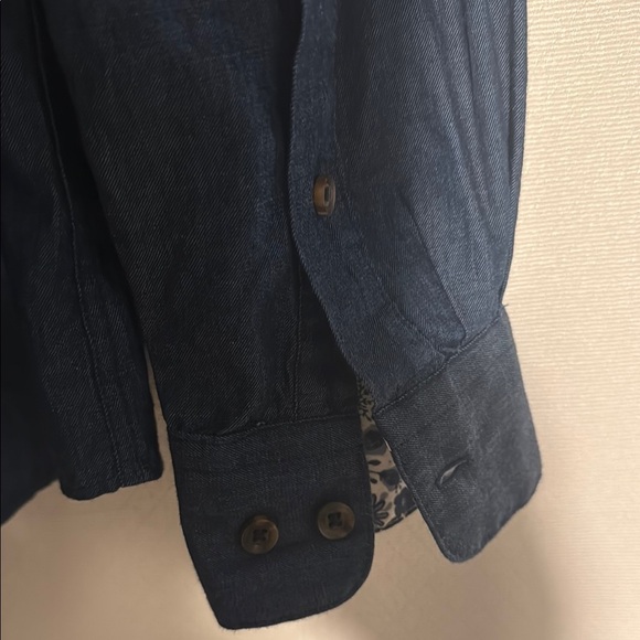 Monique Dark Denim Blue Button-Up Shirt - Picture 4 of 9